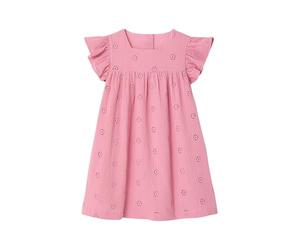 VERTBAUDET Robe Fille Gaze de Coton Brodée Fleurs Vieux Rose 10A