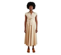 Robe longue popeline de coton grossesse et allaitement sable 48