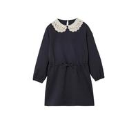 VERTBAUDET Robe Molleton Col en Macramé Fille Manches Longues Gris Ardoise 4A