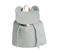 VERTBAUDET Sac à Dos en Gaze de Coton Animation Oreilles Ours vert sauge TU