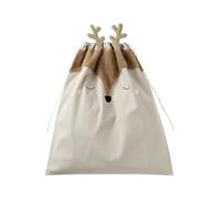 VERTBAUDET Sac Hotte Renne De Noël Coton beige doré 65X75
