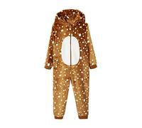 VERTBAUDET Surpyjama Renne de Noël Fille Effet Peluche Noel Marron imprimé 14A