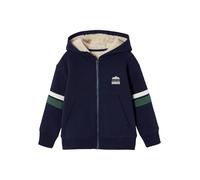 Sweat à capuche zippé garçon doublé sherpa marine 5A