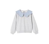 VERTBAUDET Sweat Fille Col Brodé Message Flock Velours Jean