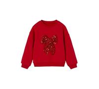 VERTBAUDET Sweat Fille Noël Noeud en Sequins Manches Longues Rouge 6A
