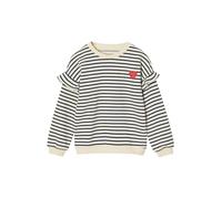 VERTBAUDET Sweat Fille rayé Manches à Volants Marine 3A