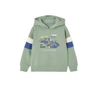 Sweat garçon à capuche motif placé vert sauge 14A