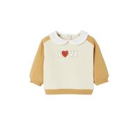 VERTBAUDET Sweat Shirt Bébé Fille Col Claudine Molleton Ocre 3M(60CM)