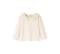 VERTBAUDET T Shirt Bébé Col Brodé Manches Longues Coton Beige Clair 24M(86CM)
