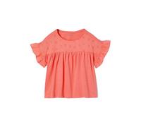 VERTBAUDET T Shirt Fille Manches Détails Brodés Coton Fleurs