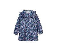 VERTBAUDET Tablier Fille Coton Manches Longues Fleurs Brodé bleu foncé 10A