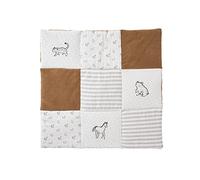 VERTBAUDET Tapis de Sol/Fond de Parc Patchwork Coton et Velours Petit Nomade écru/Camel 100X100