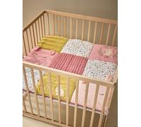 VERTBAUDET Tapis de Sol/Fond de Parc Patchwork Lapin ENCHANTÉ Vieux Rose 100X100