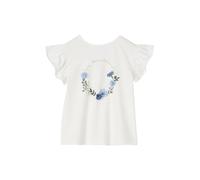 VERTBAUDET Tee-Shirt Couronne Fleurs en Relief et Paillettes Fille écru 14A