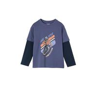 VERTBAUDET Tee-Shirt Effet Doubles Manches garçon Bleu 10A