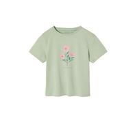 VERTBAUDET Tee Shirt Fille Imprimé Manches Courtes Coton Vert Sauge 4A