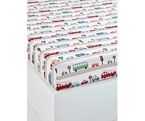 VERTBAUDET VERTBAUDETDrap-Housse Enfant Auto-CITYbeige grisé imprimé90X140