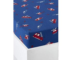 VERTBAUDET VERTBAUDETDrap-Housse Enfant Petit POMPIERbleu90X190