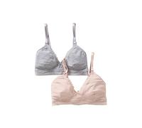 VERTBAUDET2 Soutiens-Gorge d'allaitement sans Armatures en Coton bioGris/ rose95F