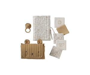 VERTBAUDETCoffret cadeau naissance 8 pièces : 1 hochet, 1 tapis à langer nomade, 5 lingettes, 1 pochetteBabyloneTU