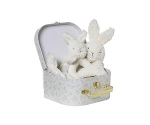 VERTBAUDETDoudou lapin et hochet en sherpa avec malletteblancTU