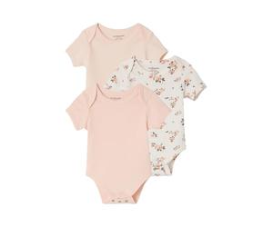 VERTBAUDETLot 3 bodies bébé manches courtesrose pâle18M(81CM)