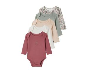 VERTBAUDETLot 5 bodies manches longues bébé emmanchures américainesvert sauge3M(60CM)