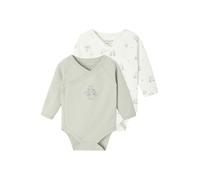 VERTBAUDETLot de 2 bodies bébé ouverture naissance manches longuesvert d'eauNAISSANCE(50CM)