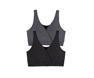 VERTBAUDETLot de 2 brassières d'allaitement sans Coutures en microfibreLot Anthracite/Noirs