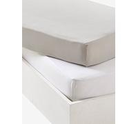 VERTBAUDETLot de 2 draps-Housses bébé en Jersey extensiblegris + blanc40X80