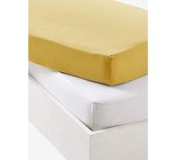 VERTBAUDETLot de 2 draps-Housses bébé en Jersey extensiblejaune curry60X120