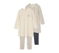 VERTBAUDETLot de 2 Ensembles Fille Chemises de Nuit Legging léopard écru10A
