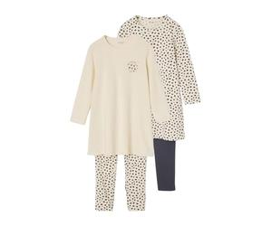 VERTBAUDETLot de 2 Ensembles Fille Chemises de Nuit Legging léopard écru5A