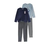 VERTBAUDETLot de 2 Pyjamas Nature en Velours garçon BASICSLOT Bleu ET GRIS5A