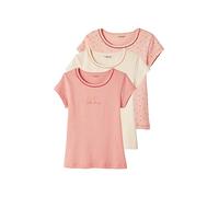 VERTBAUDETLot de 3 T-Shirts Fantaisie Manches Courtes en Maille côtelée fillerose nude10A