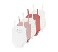 Lot de 5 bodies à bretelles naissance en coton biologique vieux rose 9M(71CM)