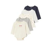 Lot de 5 bodies manches longues bébé emmanchure US en coton Bio bleu nuit 18M(81CM)