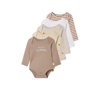 VERTBAUDETLot de 5 bodies manches longues bébé emmanchure UScappuccino6M(67CM)