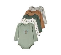 VERTBAUDETLot de 5 bodies manches longues bébé emmanchure USlot kaki foncé1M(54CM)