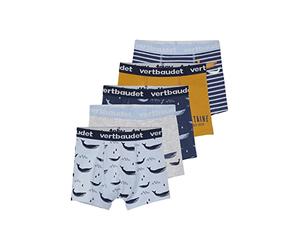 VERTBAUDETLot de 5 Boxers Stretch garçon Baleines Lot bleu2A