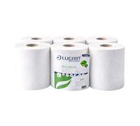 Vertduree - Lot de 1 Paquet de 6 Bobines Essuie-Mains à Dévidage Central - Papier Recyclé 2 Plis, 450 Feuilles, 19 x 24 cm - Haute Absorption, Compatible Distributeurs, Usage Professionnel