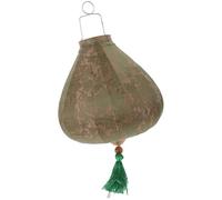 Verte Lanterne Suspendue Style Chinois Vintage, en Tissu et Fer