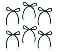 Verte Nœud de Noël à Suspendre pour Couronne en Flanelle | Ruban Assorti et Trous Prépercés, Léger, Forme Stable, Décor Campagnard Intérieur pour Fêtes