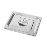 VERTES Couvercle GN 1/2 Gastro Norm Gastronorm (Acier inoxydable, Hygiénique, Inoxydable, Anti-rayures, Résistant à la température de -40° à +300°C, Avec poignée)