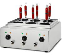 VERTES Cuiseur de pâtes Gastro Cuiseur de pâtes en acier inoxydable, Electrique, 3x 1700 Watt, 3 cuves de cuisson séparées de 6 litres chacune, 6 paniers à pâtes