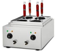 VERTES Cuiseur de pâtes Gastro Cuiseur de pâtes en inox, Electrique, 2x 1700 Watt, 2 cuves de cuisson séparées de 6 litres chacune, 4 paniers à pâtes