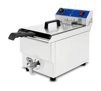 VERTES Friteuse Electrique Professionnelle 10L, 3000W, 230V, Principe de la Zone Froide, Température 50-250°C, Panier à Friture, Fonction Reset, Acier Inoxydable, Fonctionnement à l'Huile