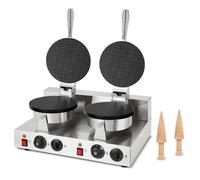 VERTES Gaufrier double, Appareil Cornets de Glace Professionnel, 48 Pièces/Heure