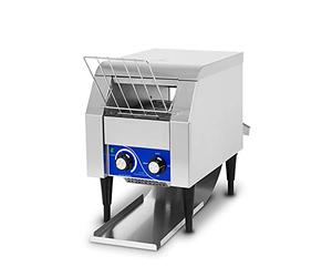 VERTES Grille Pain Toaster Convoyeur Professionnel Acier Inoxydable (1340W, 230V, Pour Toasts et Pains à Hamburgers, 1 Rampe d'Insertion, 2 Rampes de Sortie, 7 Niveaux de Vitesse, Ramasse-Miettes)