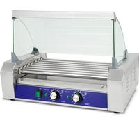 Vertes Gril à saucisses Hot Dog (7 rouleaux, 1400 Watt, température 50-250 °C, 2 zones de chauffage, couvercle en verre trempé)